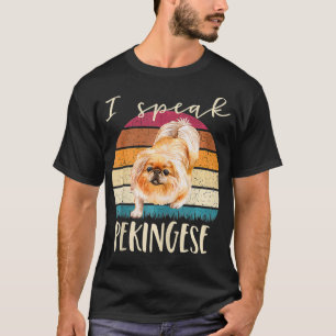 Ik spreek Pekinees Retro Vintage Grappige Huisdier T-shirt