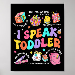 Ik spreek peuterjuf Prek terug naar school Happy Poster