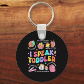 Ik spreek peuterjuf Prek terug naar school Happy Sleutelhanger (Voorkant)