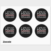 Ik spreek Pools wat je Superpower is? Ronde Sticker (Vel)