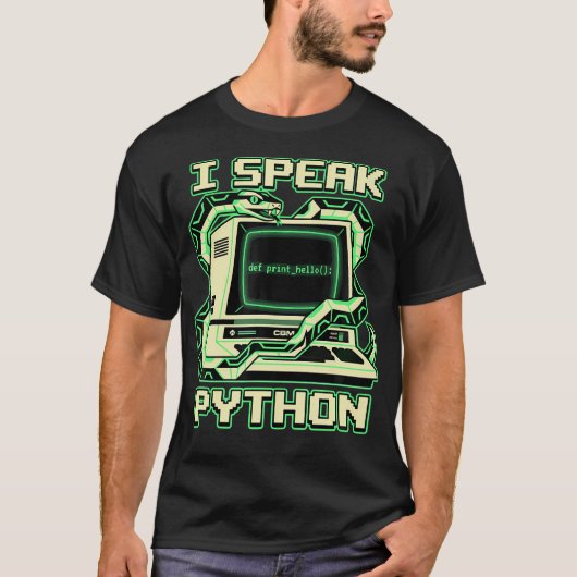 Ik spreek Python-software T-shirt (Voorkant)