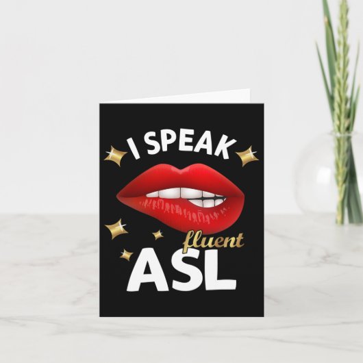 Ik Spreek Vloeiend Asl - Gebarentaal Doofbewustzij Kaart (Voorkant)