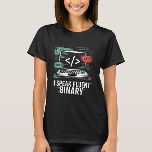 Ik spreek vloeiend binair grappige code programmeu t-shirt (Voorkant)