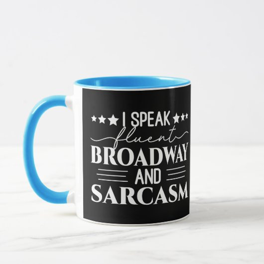 Ik spreek vloeiend Broadway en sarcasme grappig Mok (Links)