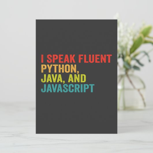 Ik Spreek vloeiend Computer Taal Grappige Code Kaart (Staand voorkant)