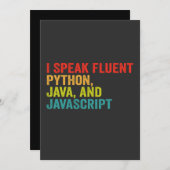 Ik Spreek vloeiend Computer Taal Grappige Code Kaart (Voorkant / Achterkant)