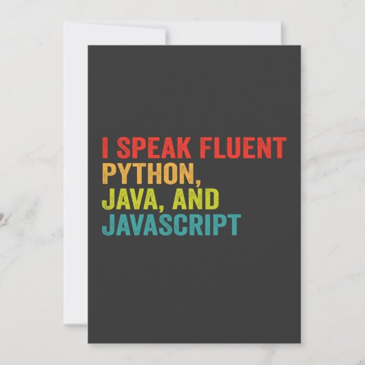 Ik spreek vloeiend computertaal Funny Coderen Kaart (Voorkant)