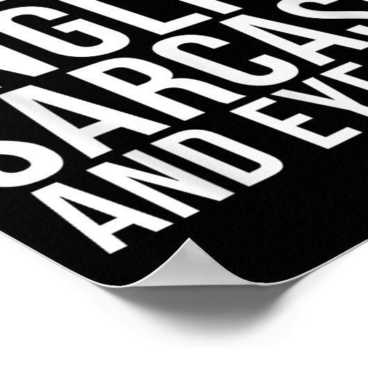 Ik spreek vloeiend Engels in drie talen: sarcasme, Poster (Hoek)