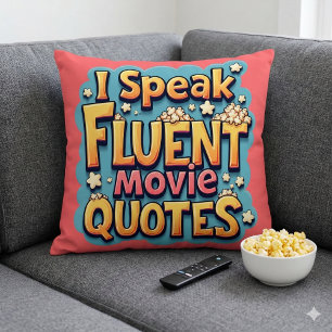 Ik spreek vloeiend filmcitaten Retro Pop Art Kussen
