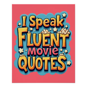 Ik spreek vloeiend filmcitaten Retro Pop Art Perfect Poster