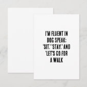 Ik spreek vloeiend honden: 'zit', 'blijf' en 'late bedankkaart (Voorkant / Achterkant)