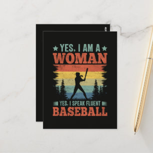 Ik spreek vloeiend honkbal vrouwelijke speler fan briefkaart