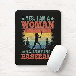 Ik spreek vloeiend honkbal vrouwelijke speler fan muismat