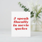 Ik spreek vloeiend in filmoffertes briefkaart (Staand voorkant)