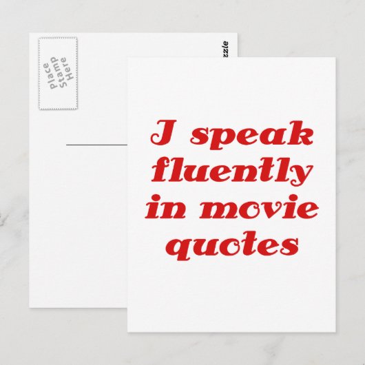 Ik spreek vloeiend in filmoffertes briefkaart (Voorkant / Achterkant)