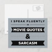 Ik spreek vloeiend in filmoffertes en Sarcasm Briefkaart (Voorkant / Achterkant)
