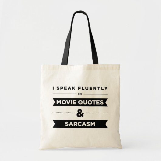 Ik spreek vloeiend in filmoffertes en Sarcasm Tote Bag (Voorkant)