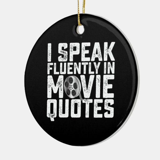 Ik spreek vloeiend in filmoffertes keramisch ornament (Links)