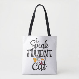 Ik spreek vloeiend kattenhumoristisch mooi kitten tote bag