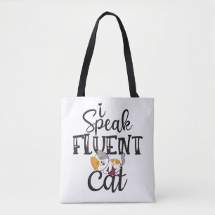 Ik spreek vloeiend kattenhumoristisch mooi kitten tote bag
