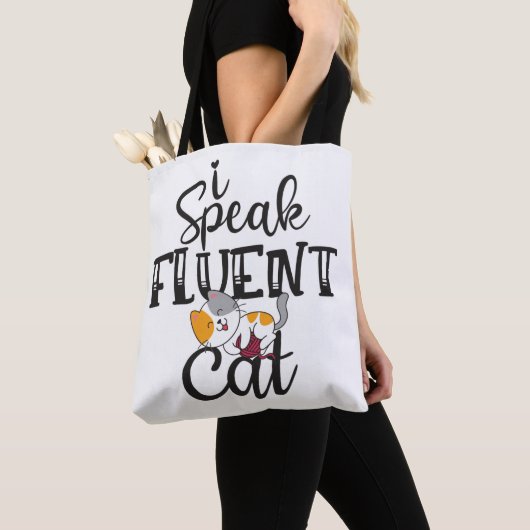 Ik spreek vloeiend kattenhumoristisch mooi kitten tote bag (Dichtbij)
