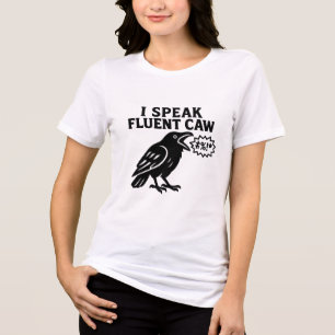 Ik spreek vloeiend Kraai Grappige Raven Illustrati Tri-Blend Shirt