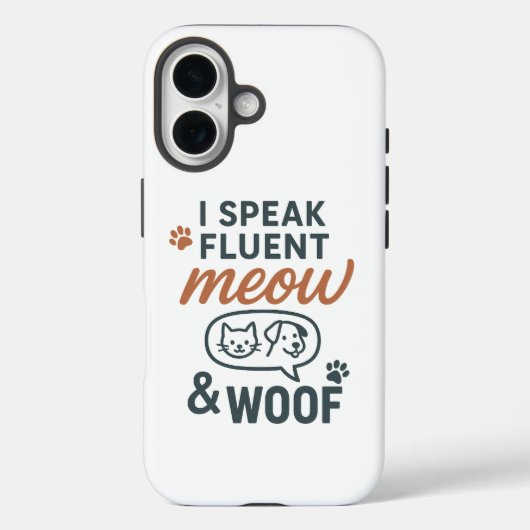 Ik spreek vloeiend Miauw & Woef Case-Mate iPhone Case (Achterkant)