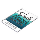 Ik spreek vloeiend sarcasme blauwe golven notitieboek (Linkerzijde)