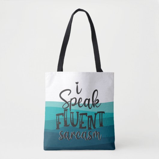Ik spreek vloeiend sarcasme blauwe golven tote bag (Voorkant)