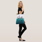 Ik spreek vloeiend sarcasme blauwe golven tote bag (Op model)