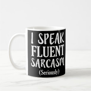 Ik spreek vloeiend sarcasme grappig gezegde shirt koffiemok