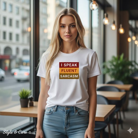 Ik spreek vloeiend sarcasme vrouwen witte T-shirt