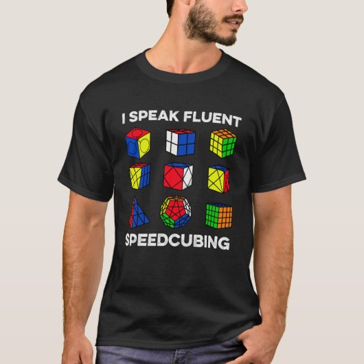 Ik spreek vloeiend speedcubing competitief speed c t-shirt (Voorkant)