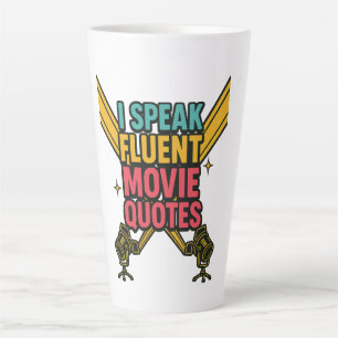 Ik spreek vloeiende film citeert neon hollywood ku latte mok