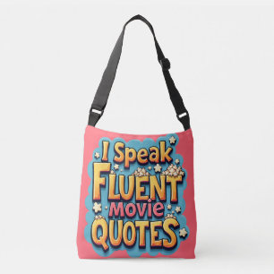 Ik spreek vloeiende film citeert retro Pop kunst Crossbody Tas