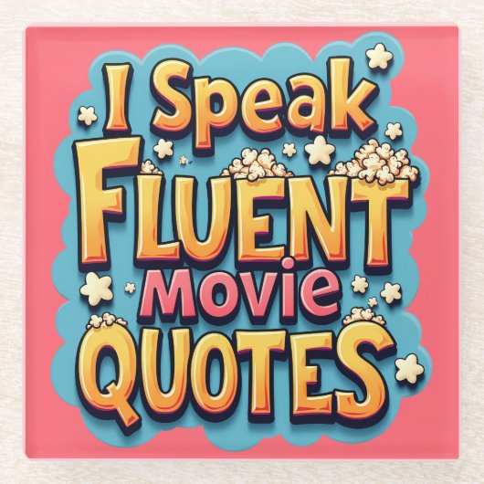 Ik spreek vloeiende film citeert retro Pop kunst Glazen Onderzetter (Voorkant)