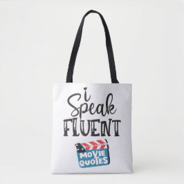 Ik spreek vloeiende film en citeert leuke klapperb tote bag