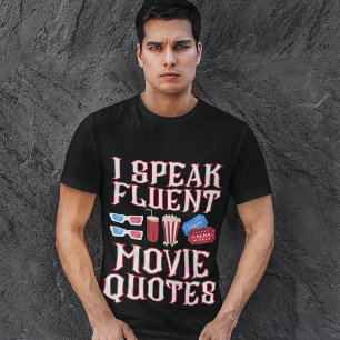 "Ik spreek vloeiende filmcitaten" Fun Movie Goer G T-shirt