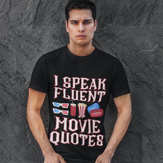 "Ik spreek vloeiende filmcitaten" Fun Movie Goer G T-shirt