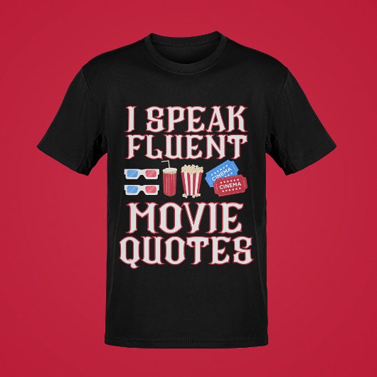 "Ik spreek vloeiende filmcitaten" Fun Movie Goer G T-shirt