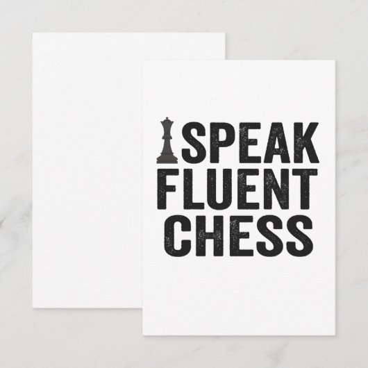 Ik spreek vloeiende grappige schaker schaakmat cad bedankkaart (Voorkant / Achterkant)