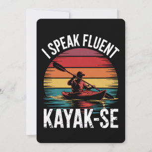 Ik spreek vloeiende Kayak-Ese Kayaker Kayaking  Kaart