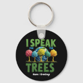 Ik Spreek Voor Bomen Planeet Red De Aarde Dag Scha Sleutelhanger (Voorkant)