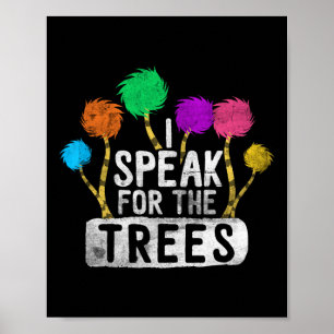 Ik spreek voor Trees Earth Day Awareness Hippie In Poster