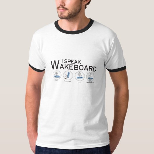 Ik spreek Wakeboard, Wakeboarding T-shirt (Voorkant)
