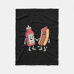 Ik spuit op sappige Wieners Hete Hond Grappige Gra Fleece Deken
