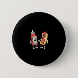 Ik spuit op sappige Wieners Hete Hond Grappige Gra Ronde Button 5,7 Cm