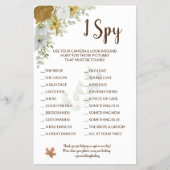 Ik spy Boho Autumn Wedding Reception Game Kaart Fl (Voorkant)
