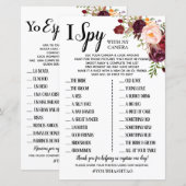 Ik Spy bruiloft receptiespel Engels Spaans (Voorkant / Achterkant)