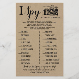 Ik Spy bruiloft receptiespel Engels spaans spel